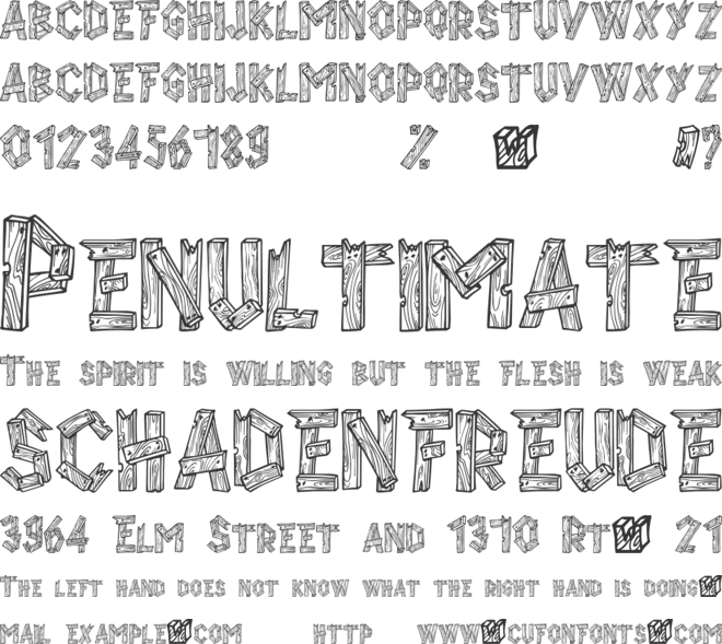 AlphaWood font preview