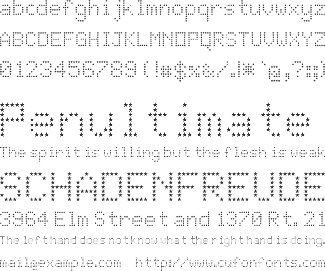 JD Stars font preview