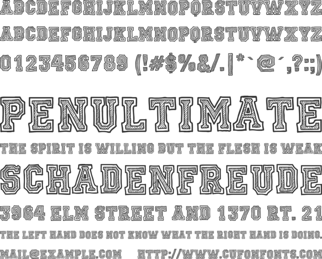 Ficticcia College font preview