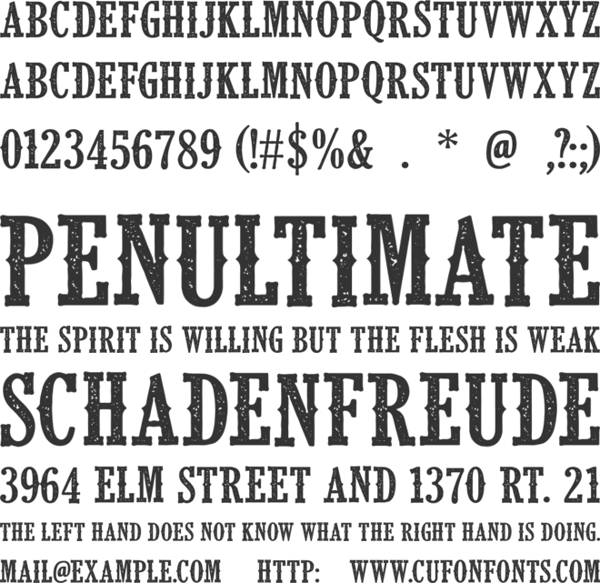 CF Klondike PERSONAL font preview