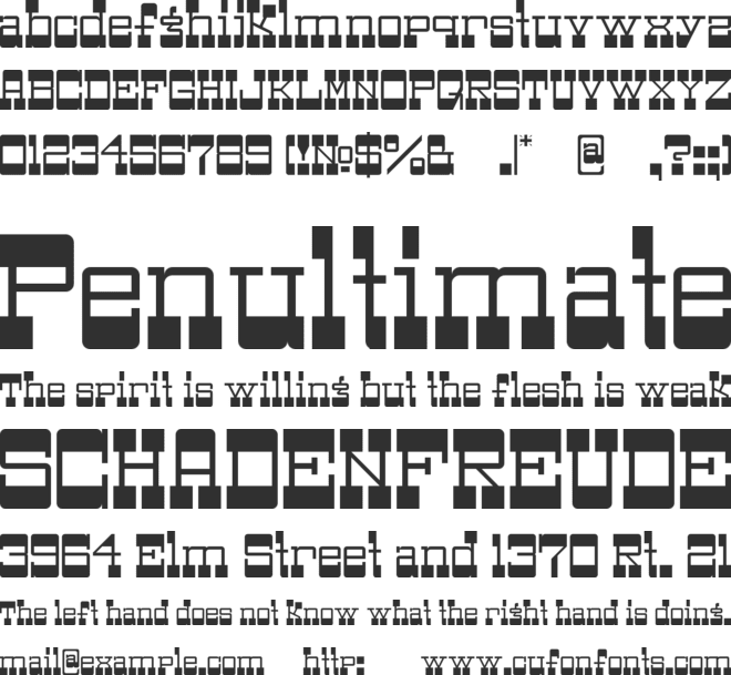 Bottoms font preview