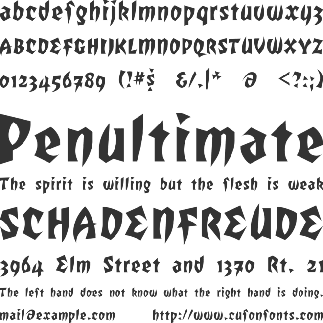 Romulan Falcon font preview