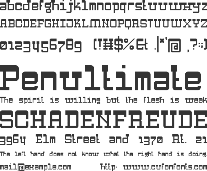 Zapadni font preview
