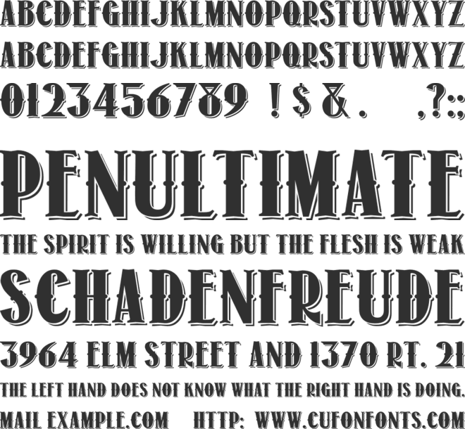 1873 Winchester font preview