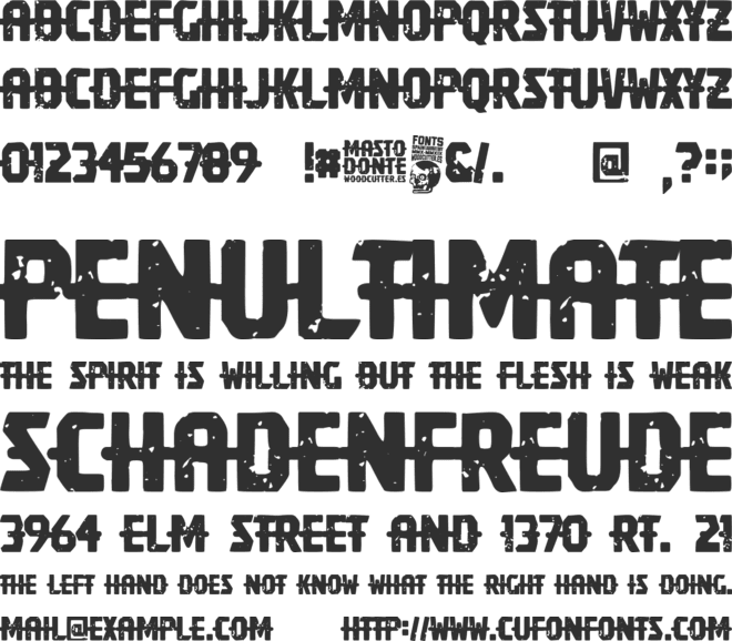 Mastodonte font preview