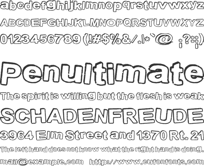 StampInk font preview