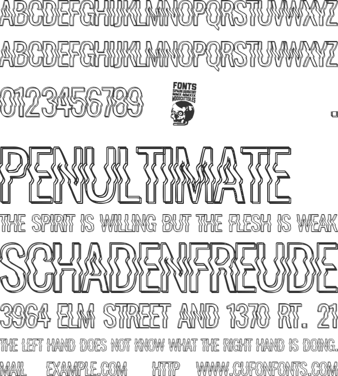 La Distorsionada font preview