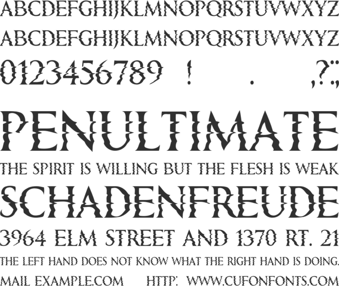 Horizons font preview