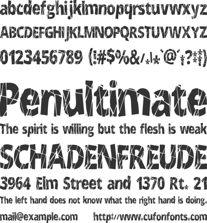 CrackedNarrow font preview