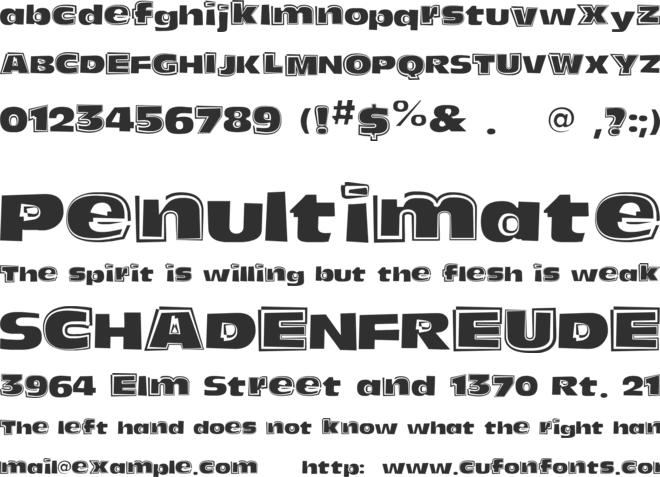 Funky Olive font preview