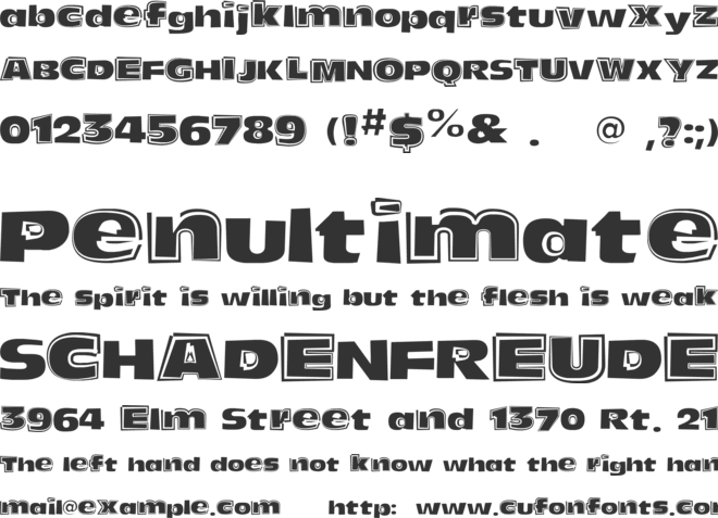 Funky Olive font preview