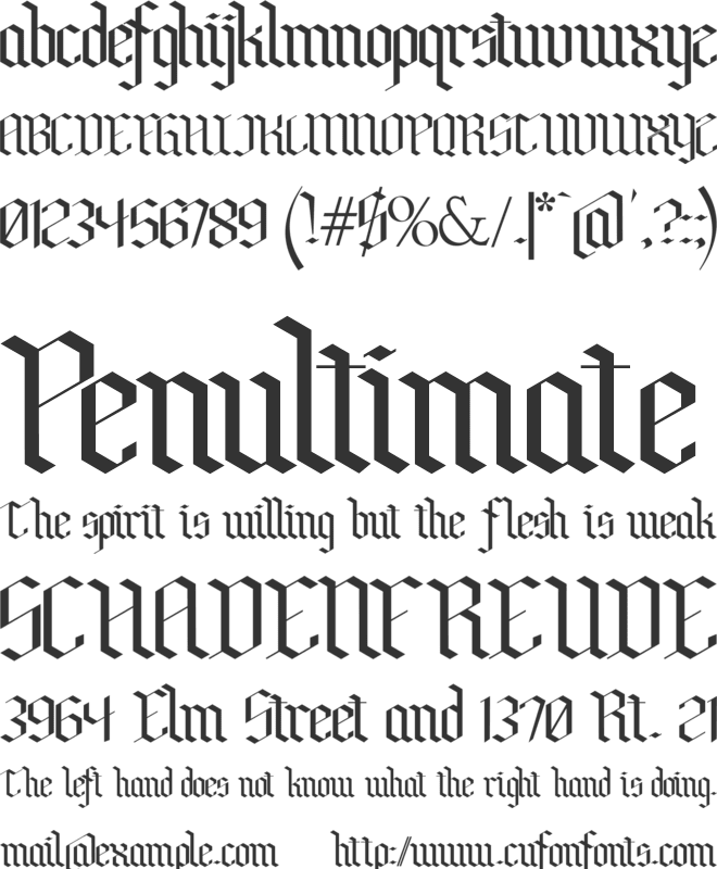 Bensch Gothic font preview