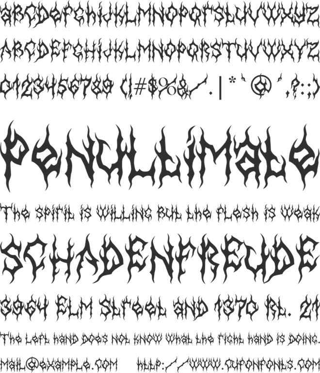 MB Gothic Dawn font preview