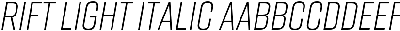 Rift Light Italic font