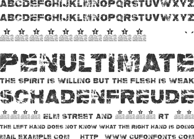 groOvEd PERSONAL USE font preview