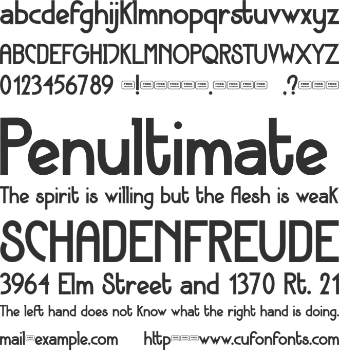 Sunday Burn Free Trial font preview