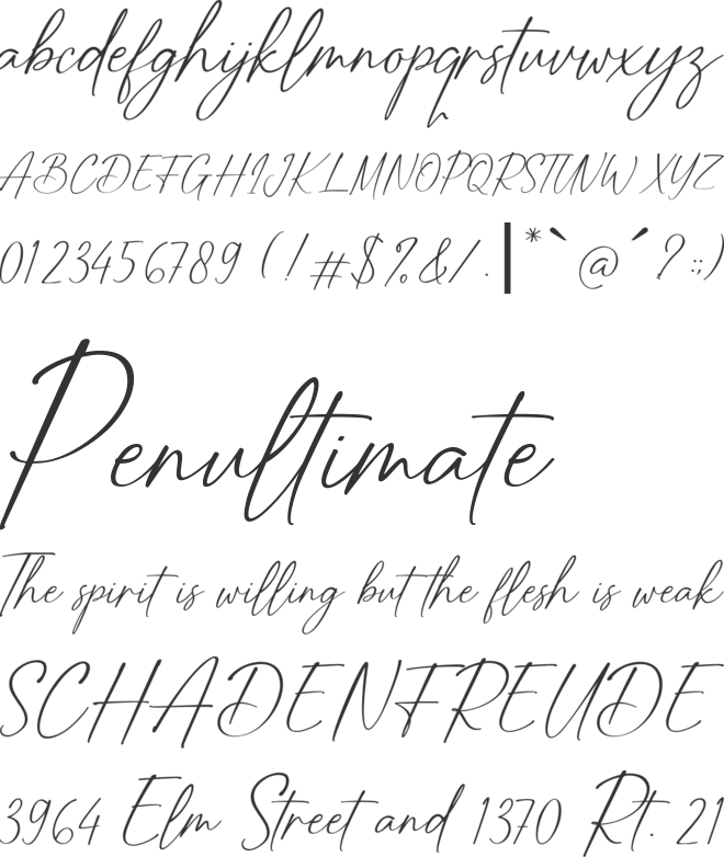 Bitterlove Signature font preview