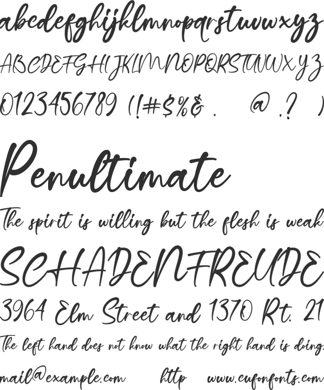 Chiquite font preview