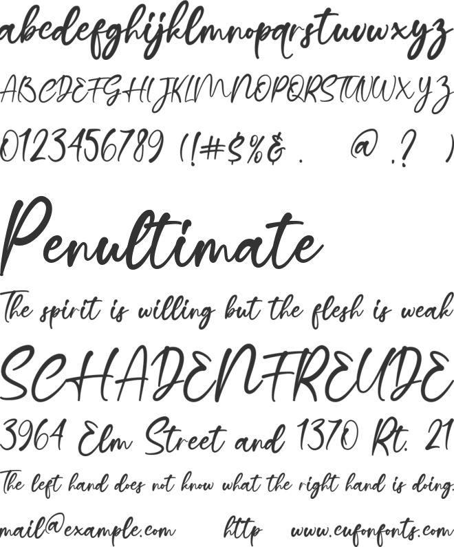 Chiquite font preview