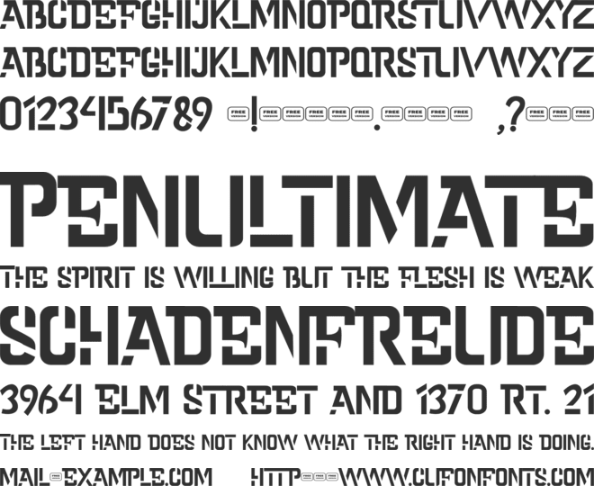 Cold Army Free Trial font preview