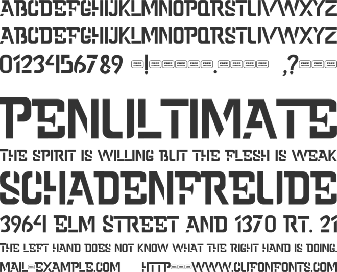 Cold Army Free Trial font preview