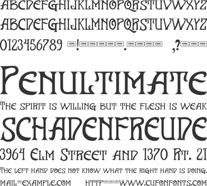 El Mayor Free Trial font preview