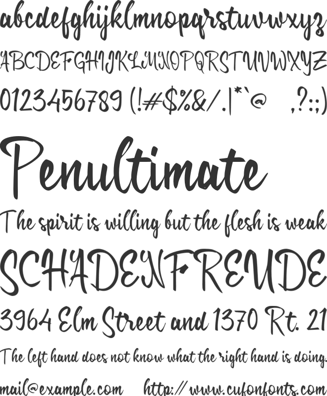 c Cikgu Script font preview