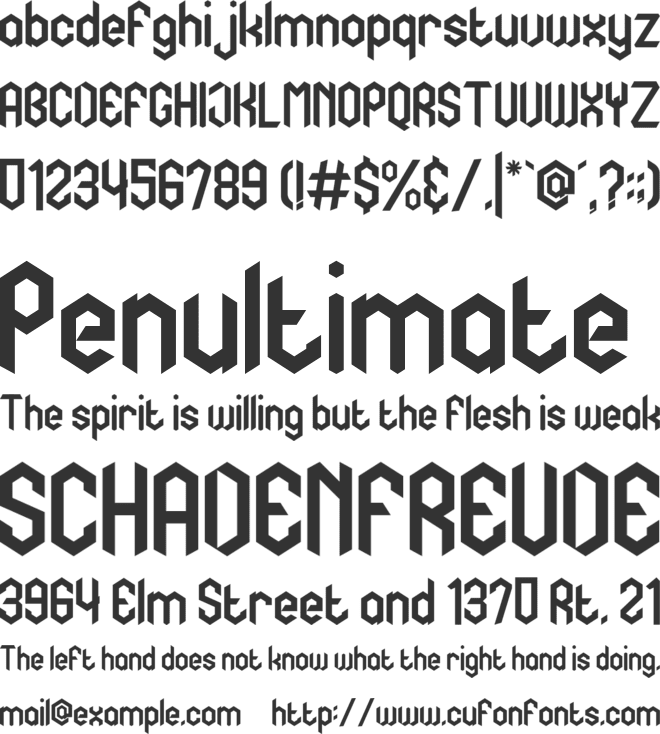 The Victory font preview