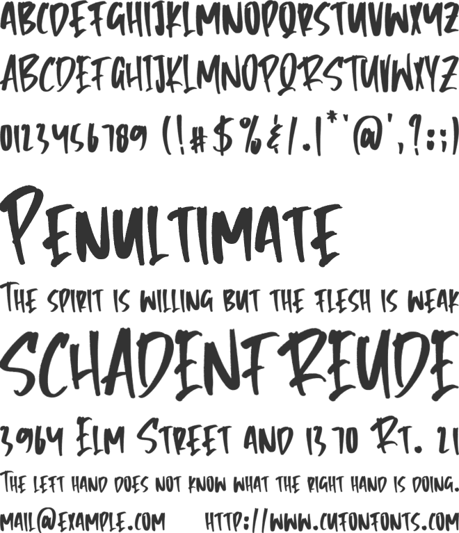 Predator font preview