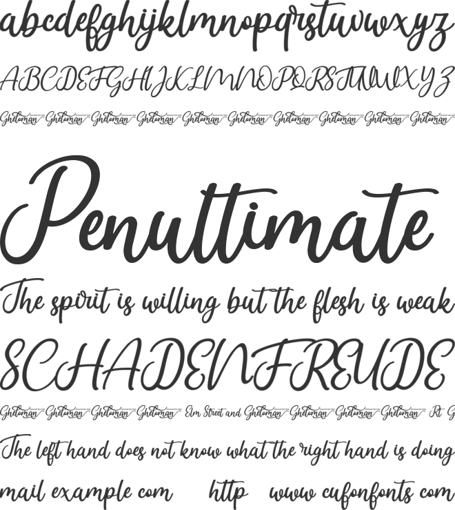 Gheloman font preview