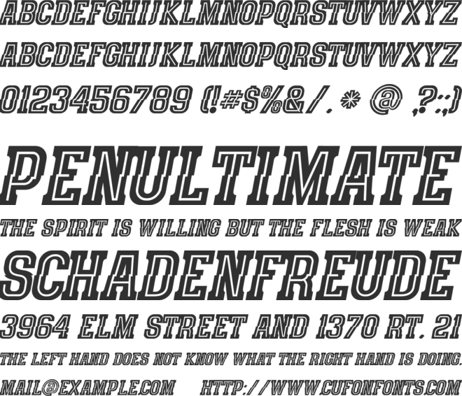 speedhunter line font preview