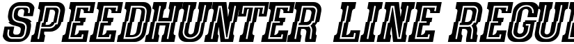 speedhunter line Regular font