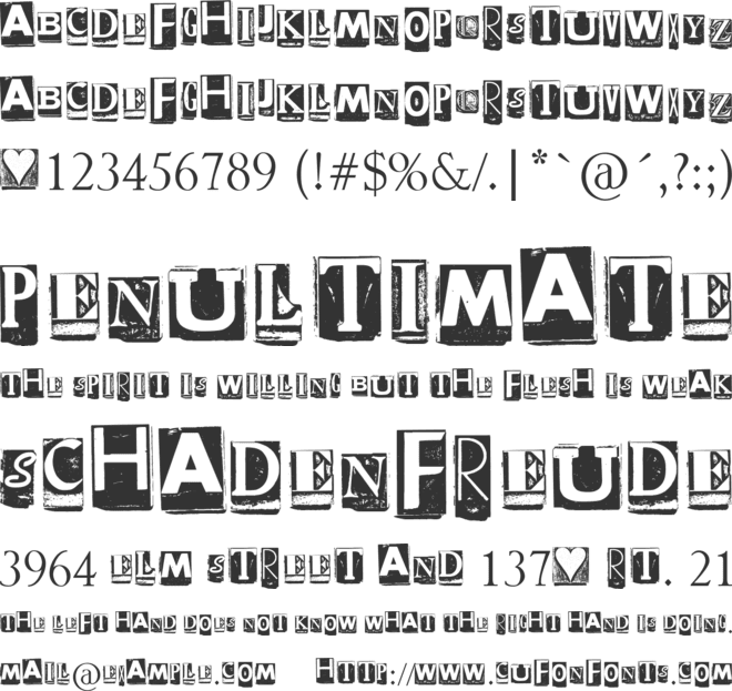 DZR INSCRIPTION font preview