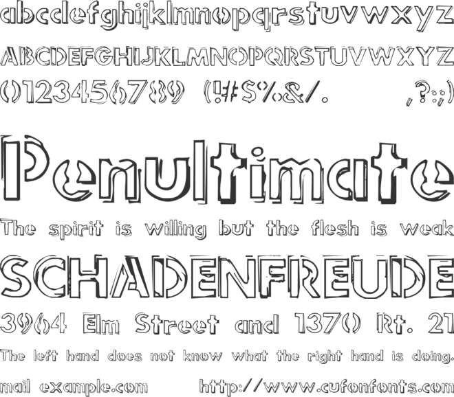 punk rock rummage sale font preview