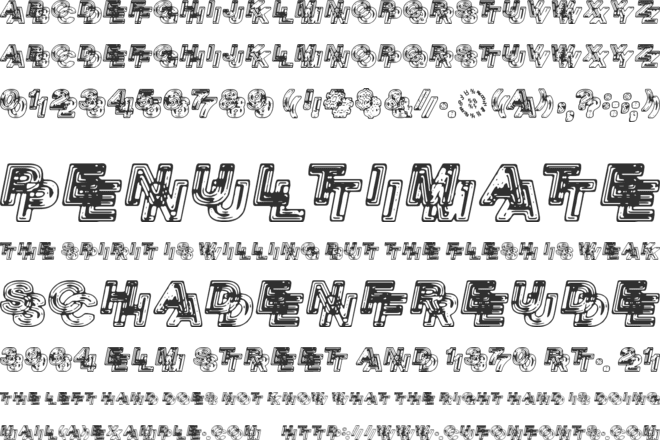 Siamese Twins font preview