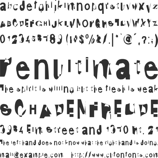 Distraught font preview