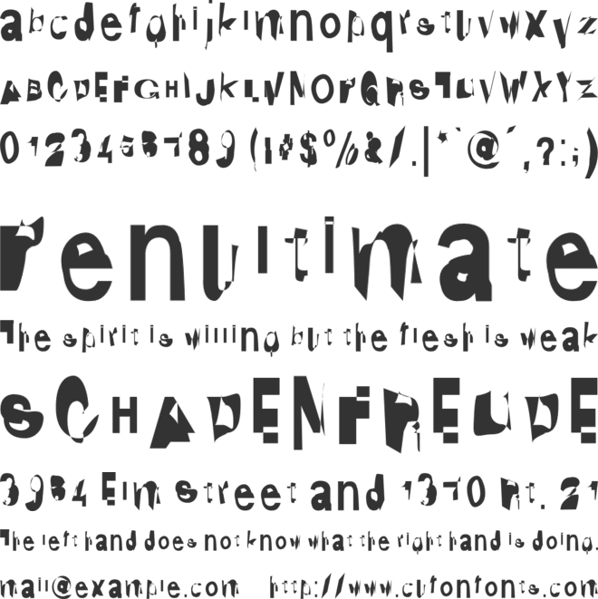Distraught font preview