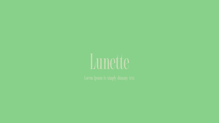 Lunette Font Family