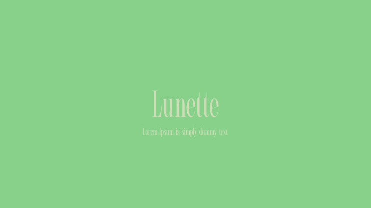 Lunette Font Family