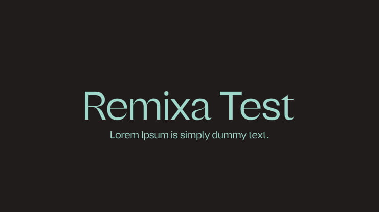 Remixa Test Font Family