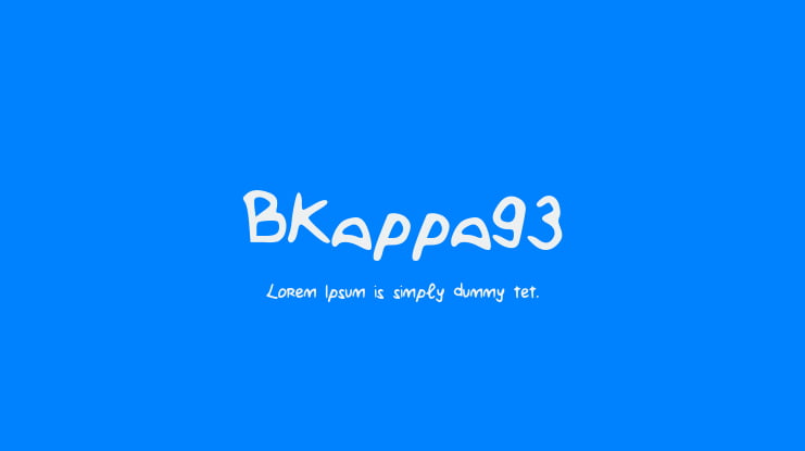 BKappa93 Font