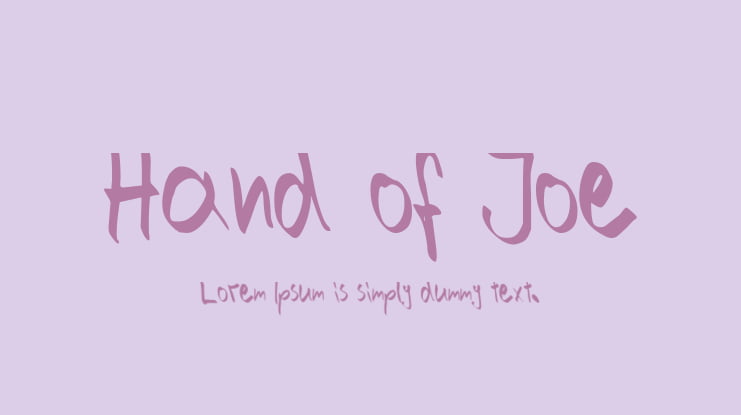 Hand of Joe Font