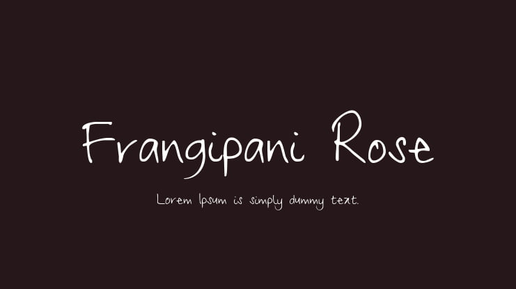 Frangipani Rose Font