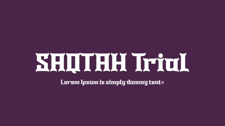 SAQTAH Trial Font