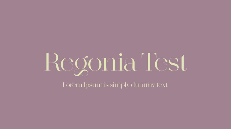 Regonia Test Font