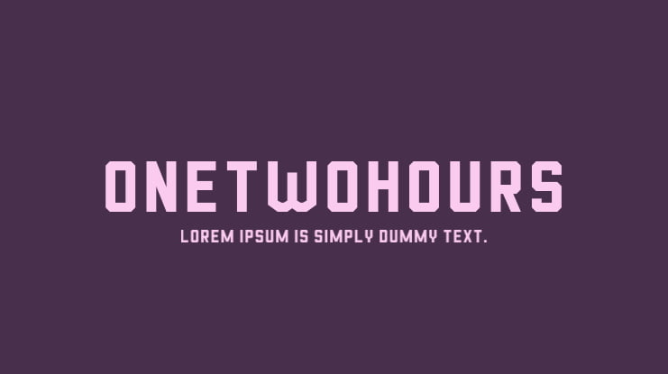 OneTwoHours Font