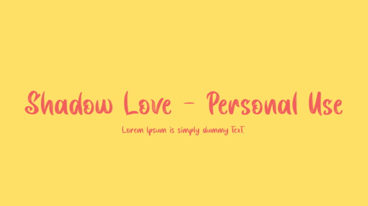 Shadow Love - Personal Use Font