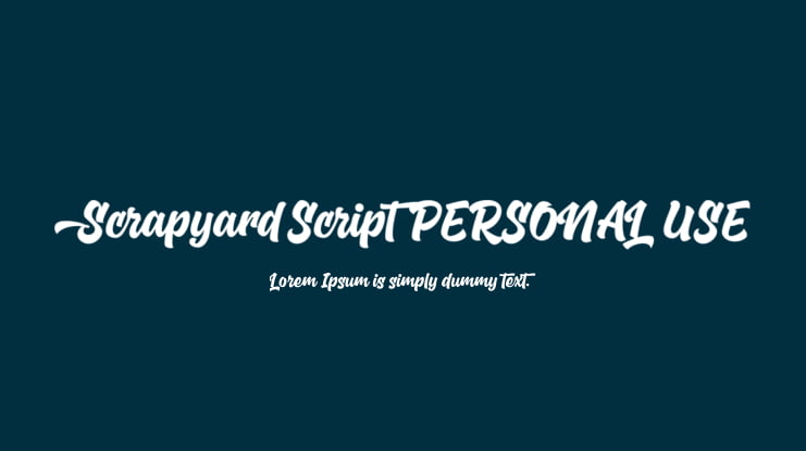 Scrapyard Script PERSONAL USE Font