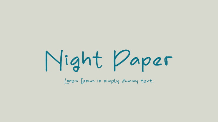 Night Paper Font