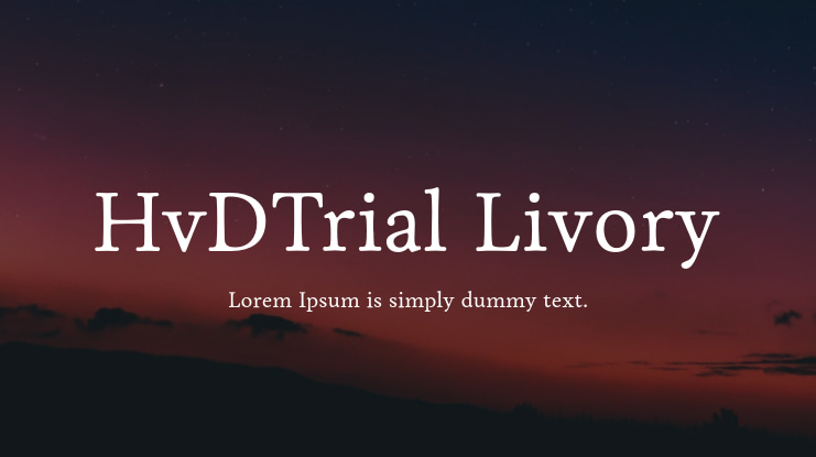 HvDTrial Livory Font Family